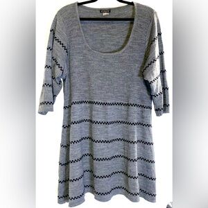 Venus Plus Size Grey and Black Stripes Dress Size 2X